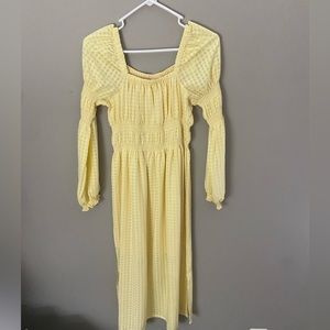 Yellow Long Sleeve Maxi Dress